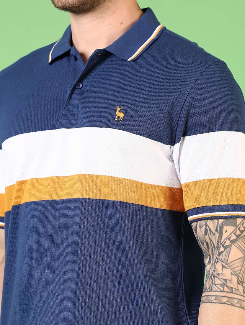 men short sleeves color block polo t-shirt - 21608501 -  Standard Image - 4