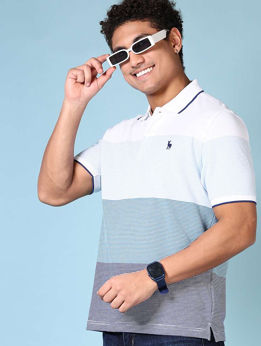 men color block short sleeve polo t-shirt - 21608502 -  Standard Image - 1