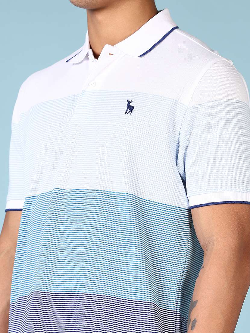 men color block short sleeve polo t-shirt - 21608502 -  Standard Image - 4