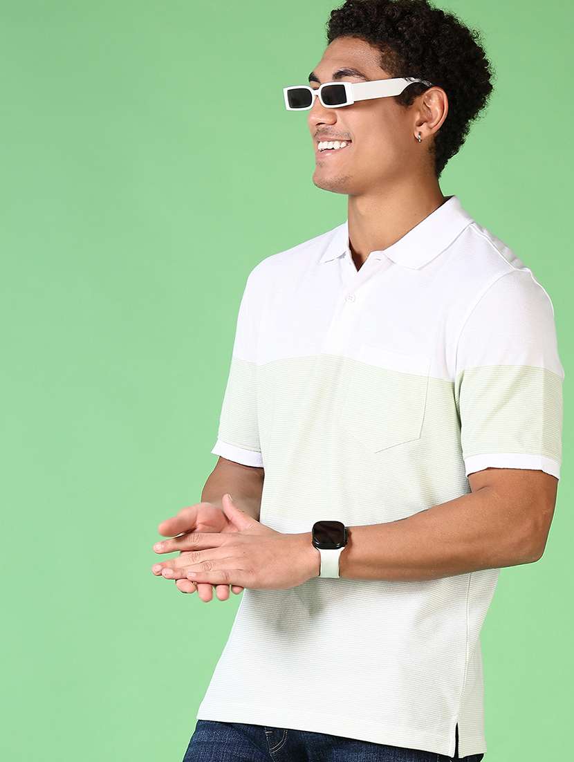 men striped short sleeve polo t-shirt - 21608503 -  Standard Image - 1