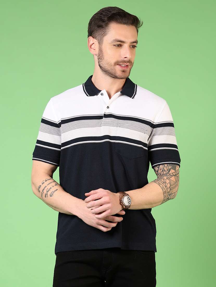 men short sleeves color block polo t-shirt