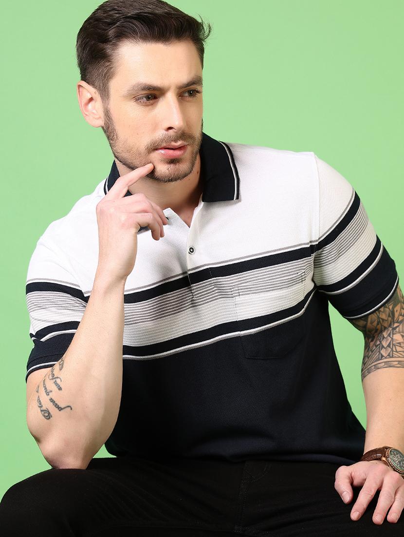 men short sleeves color block polo t-shirt - 21608504 - Standard Image - 1