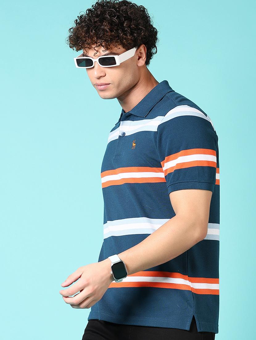 men striped short sleeve polo t-shirt - 21608505 -  Standard Image - 1