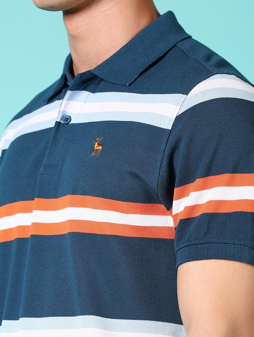 men striped short sleeve polo t-shirt - 21608505 - Standard Image - 4