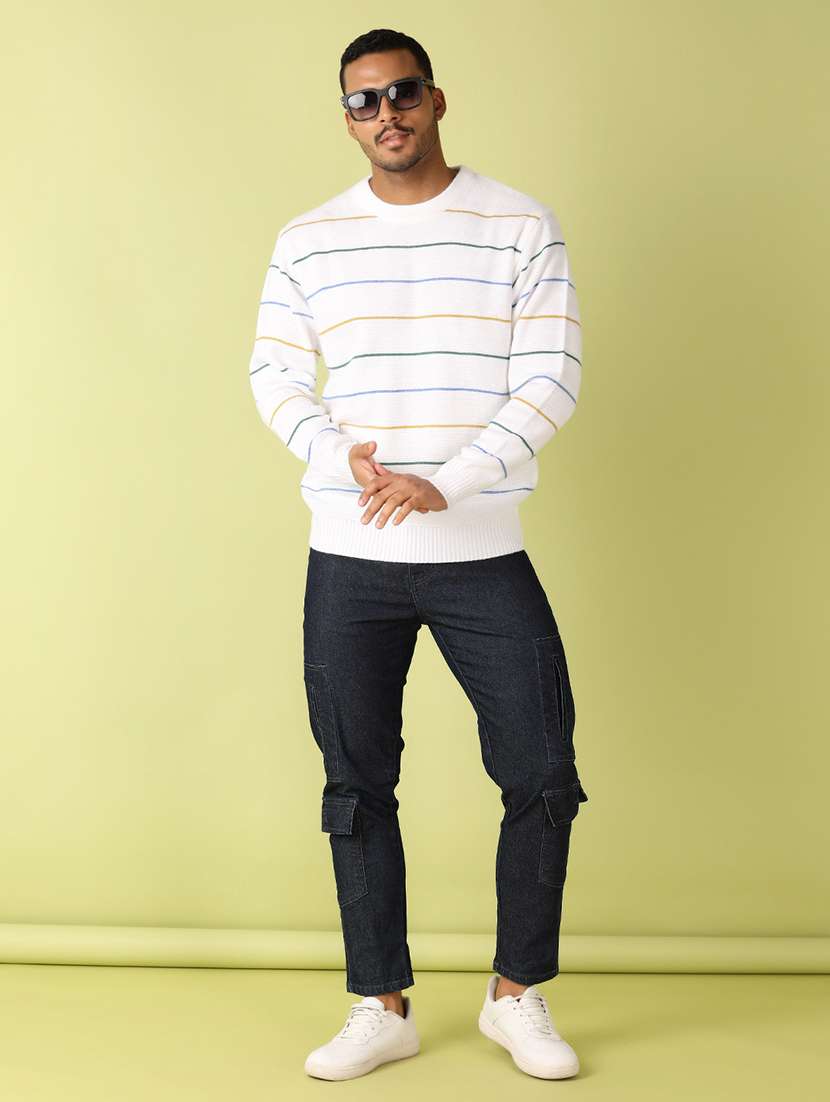men striped long sleeve regular fit pullover - 21608527 -  Standard Image - 4