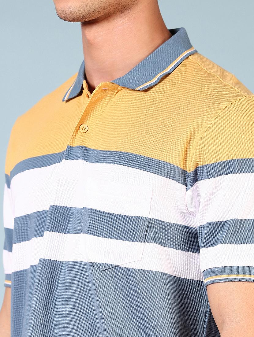 men striped short sleeve regular fit polo t-shirt - 21608548 - Standard Image - 4
