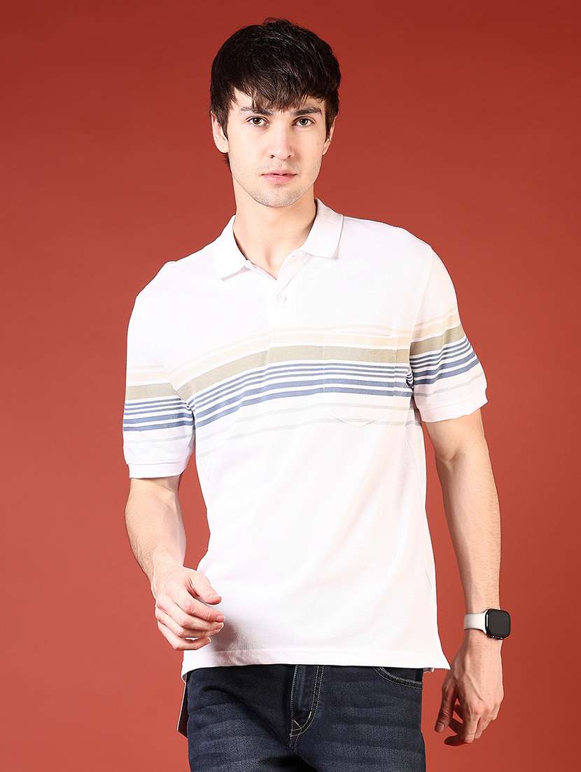 men striped short sleeve regular fit polo t-shirt - 21608549 -  Zoom Image - 0