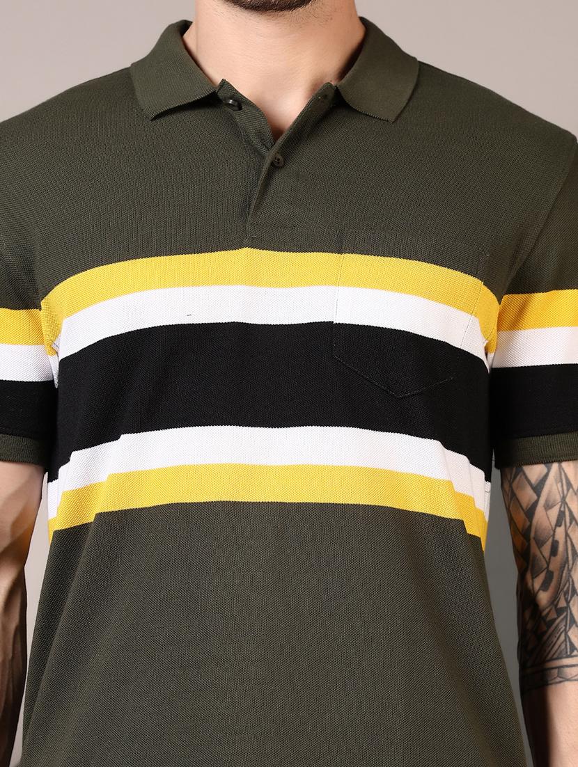 men short sleeves color block polo t-shirt - 21608607 - Standard Image - 4