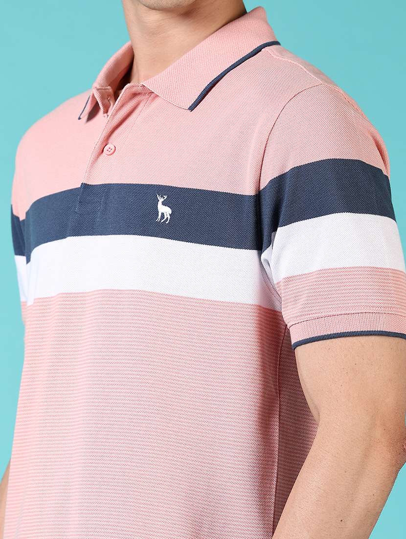 men striped short sleeve polo t-shirt - 21608608 -  Standard Image - 4