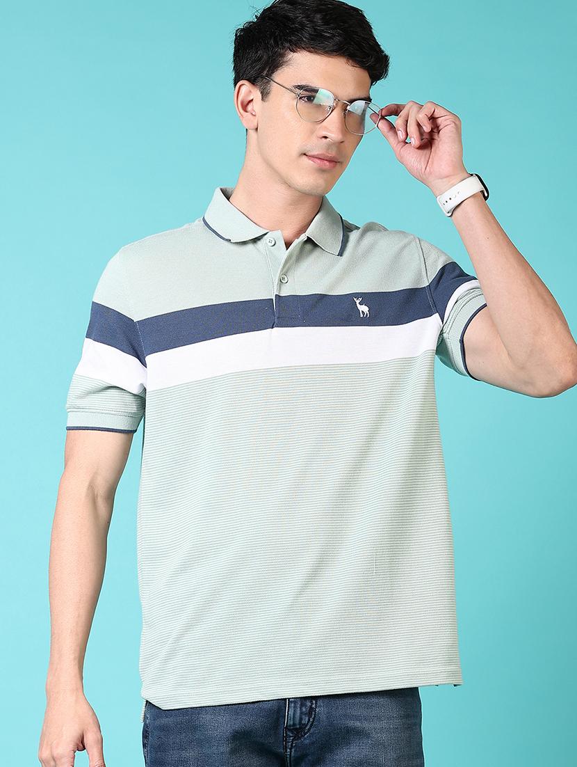 men striped short sleeve polo t-shirt - 21608609 - Zoom Image - 0