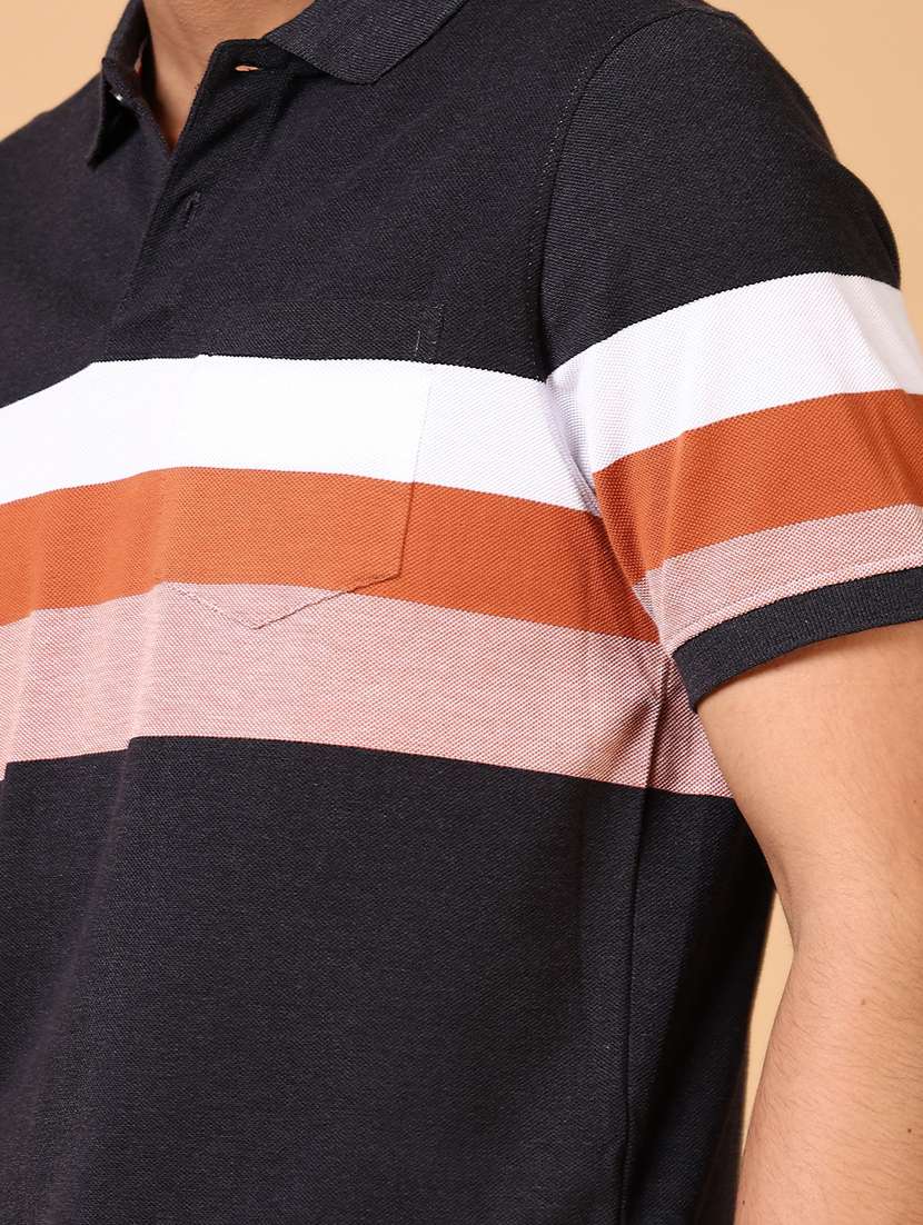 men striped short sleeve polo t-shirt - 21608612 -  Standard Image - 4