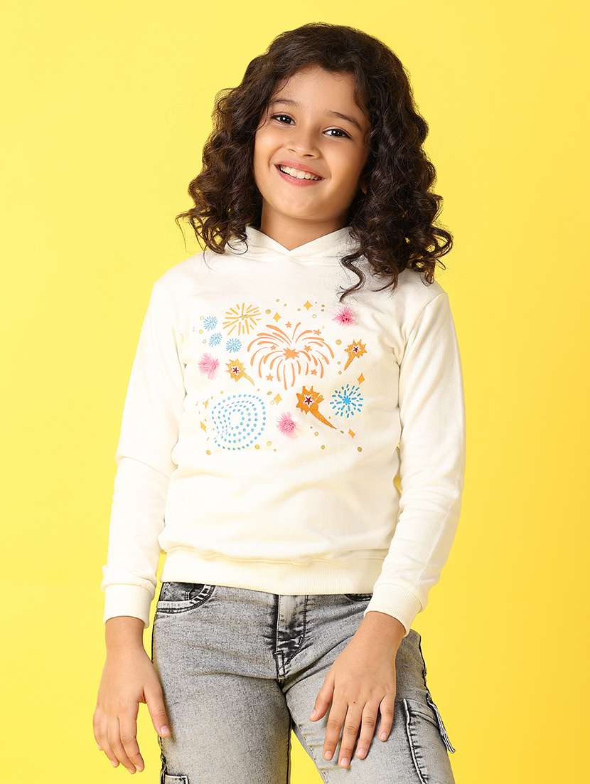 girls front print long sleeve sweatshirt - 21608679 -  Standard Image - 1