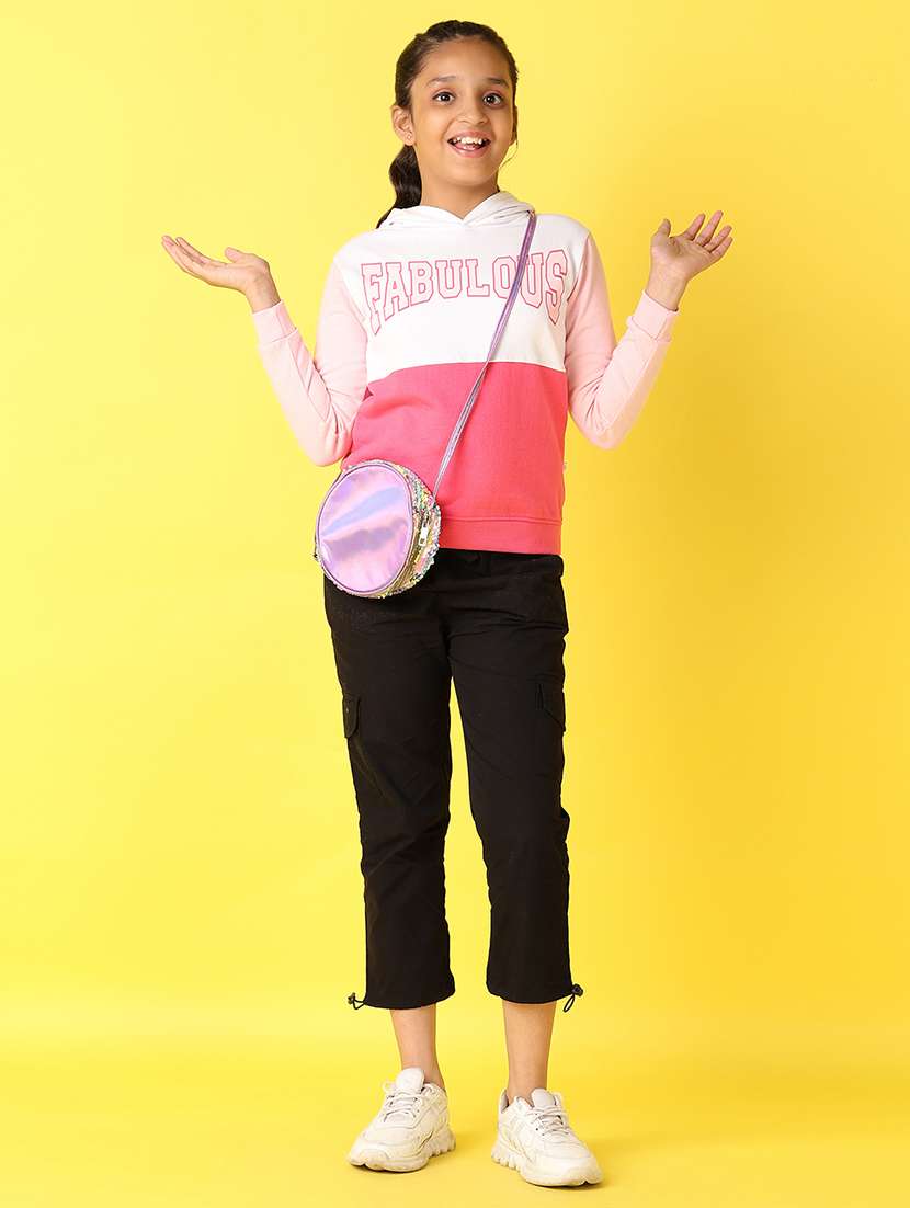 girls color blcok long sleeve sweatshirt - 21608686 -  Standard Image - 4