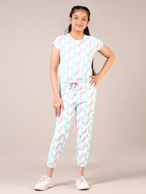 girls printed full length co-ords set - 21608696 -  Standard Image - 0