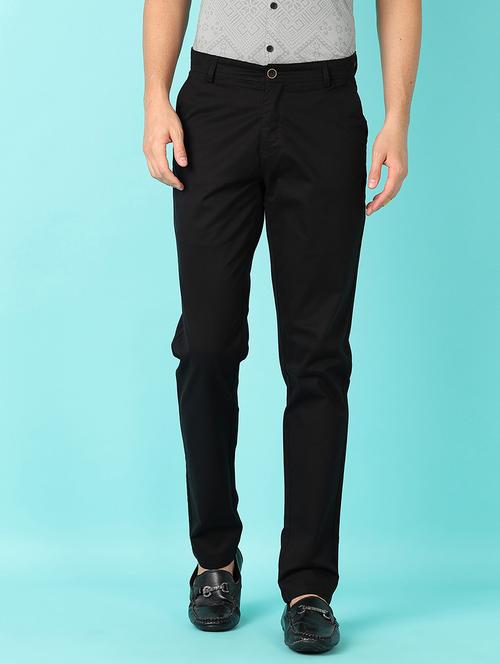 men solid slim fit chinos casual trouser - 21608808 - Standard Image - 0