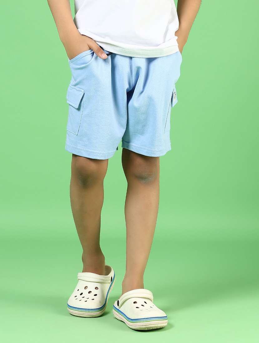 boys solid mid rise cargo shorts  - 21608827 -  Standard Image - 1
