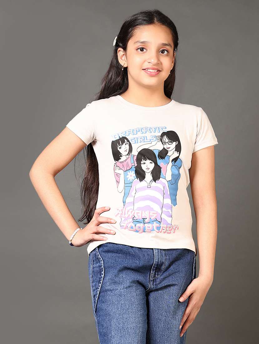 girls printed short sleeves tee - 21608833 -  Standard Image - 1