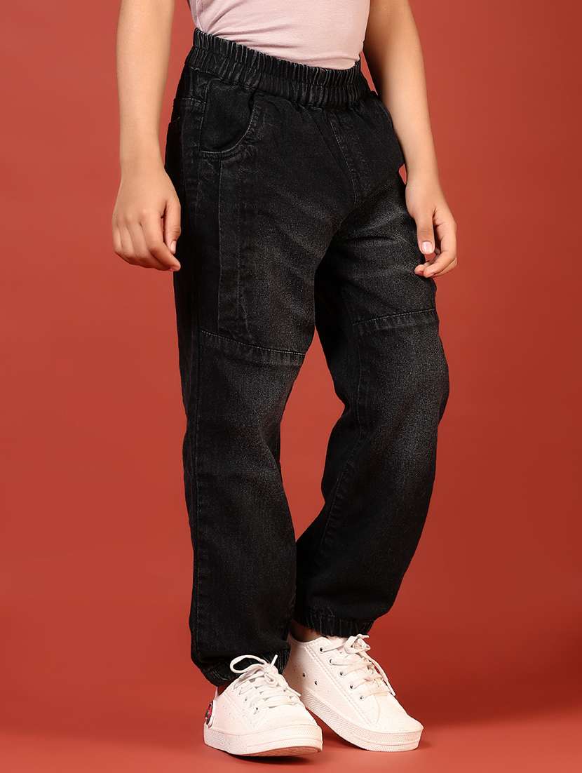 boys solid mid rise baggy jeans - 21608995 -  Standard Image - 1