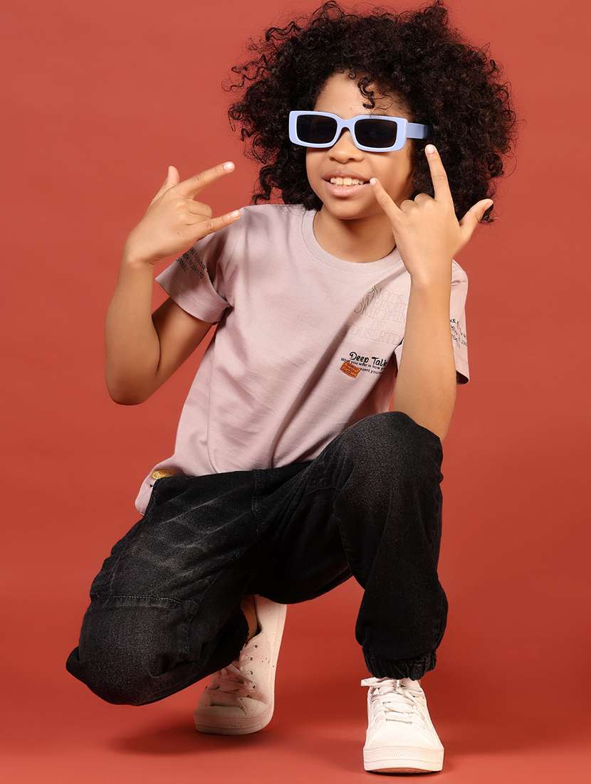 boys solid mid rise baggy jeans - 21608995 -  Standard Image - 4