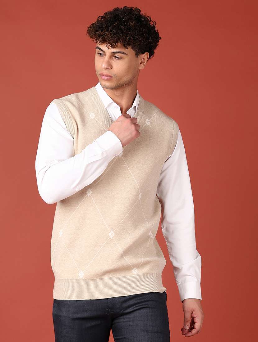men self design sleeveless regular fit pullover - 21609001 -  Standard Image - 1
