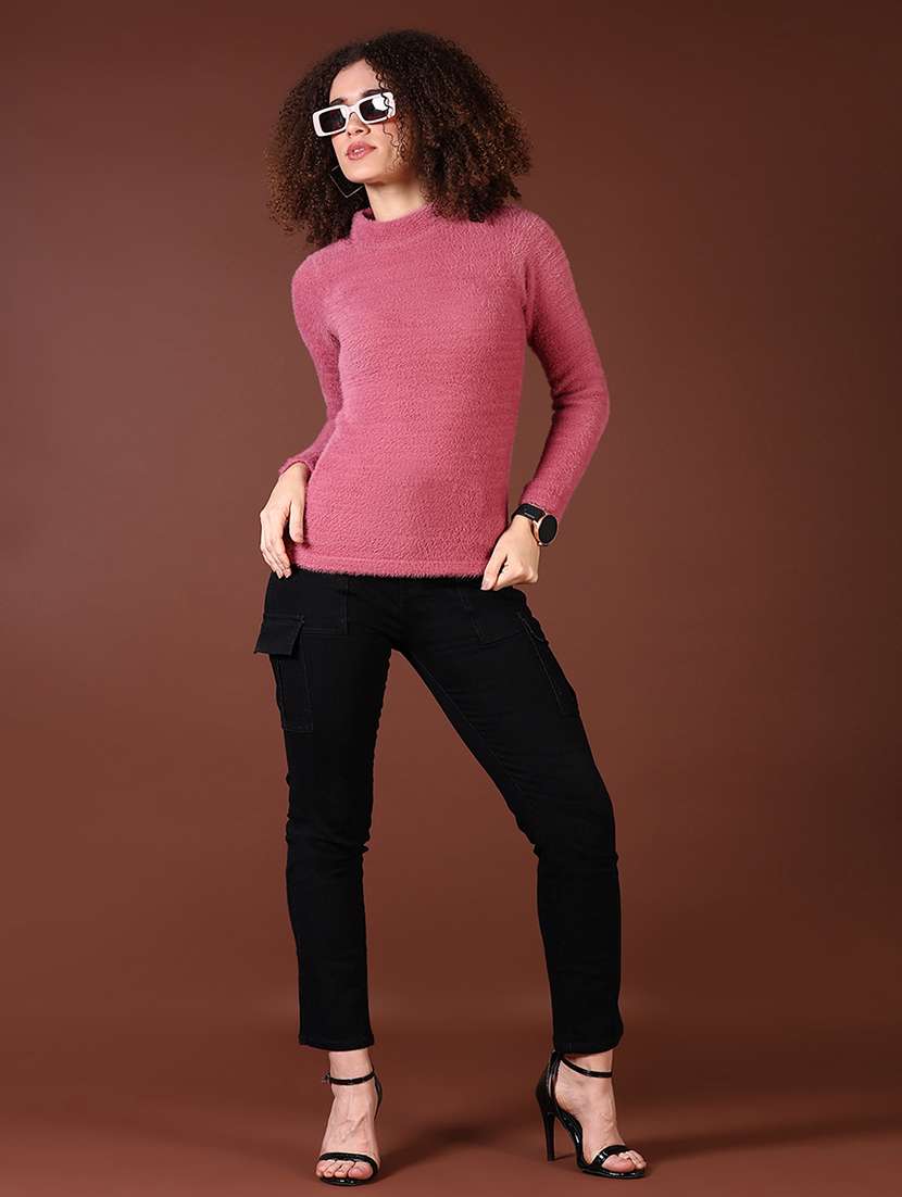 women solid long sleeves pullover - 21609002 -  Standard Image - 4