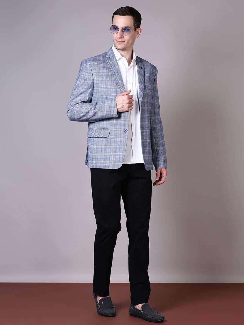 men checkered single breasted casual blazer - 21609052 -  Standard Image - 4