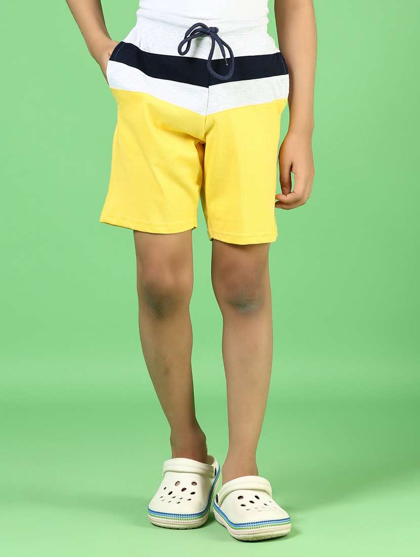 boys color blocked mid rise shorts 