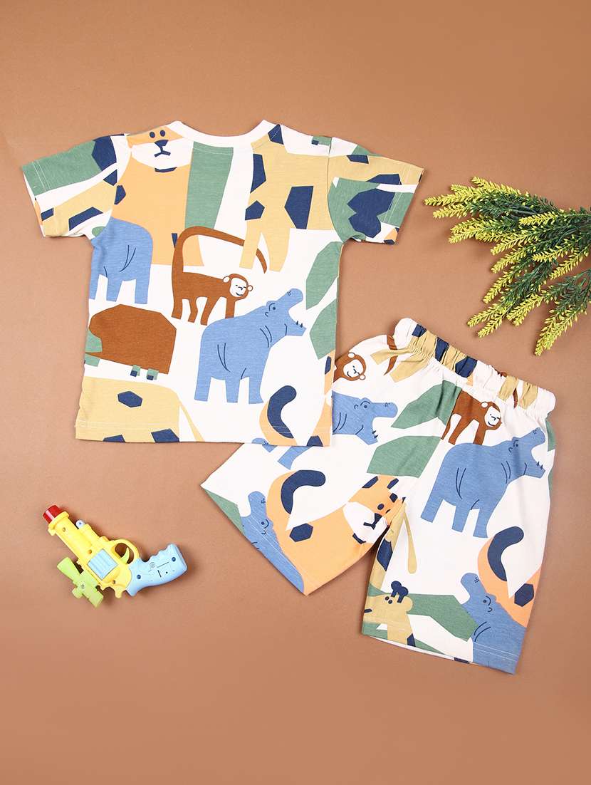 boys printed short sleeves co-ord set - 21609087 - Standard Image - 1