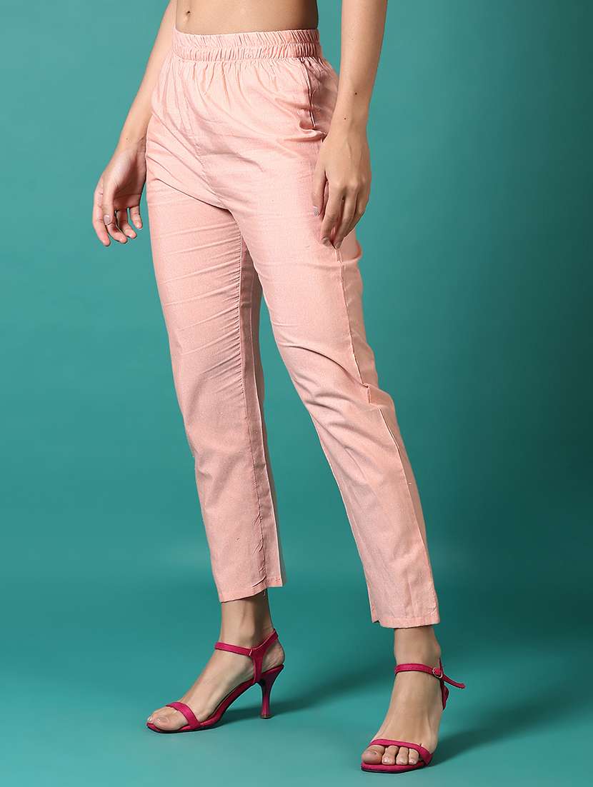 women solid ankle length tapered pants - 21609121 -  Standard Image - 1