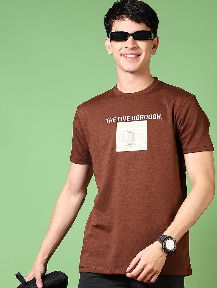 men printed round neck short sleeves t-shirt - 21609146 - Standard Image - 1