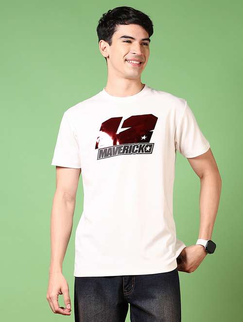 men chest print round neck regular fi t-shirt - 21609148 - Standard Image - 0