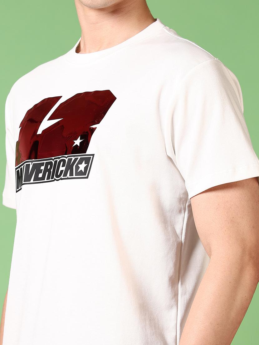 men chest print round neck regular fi t-shirt - 21609148 - Standard Image - 4