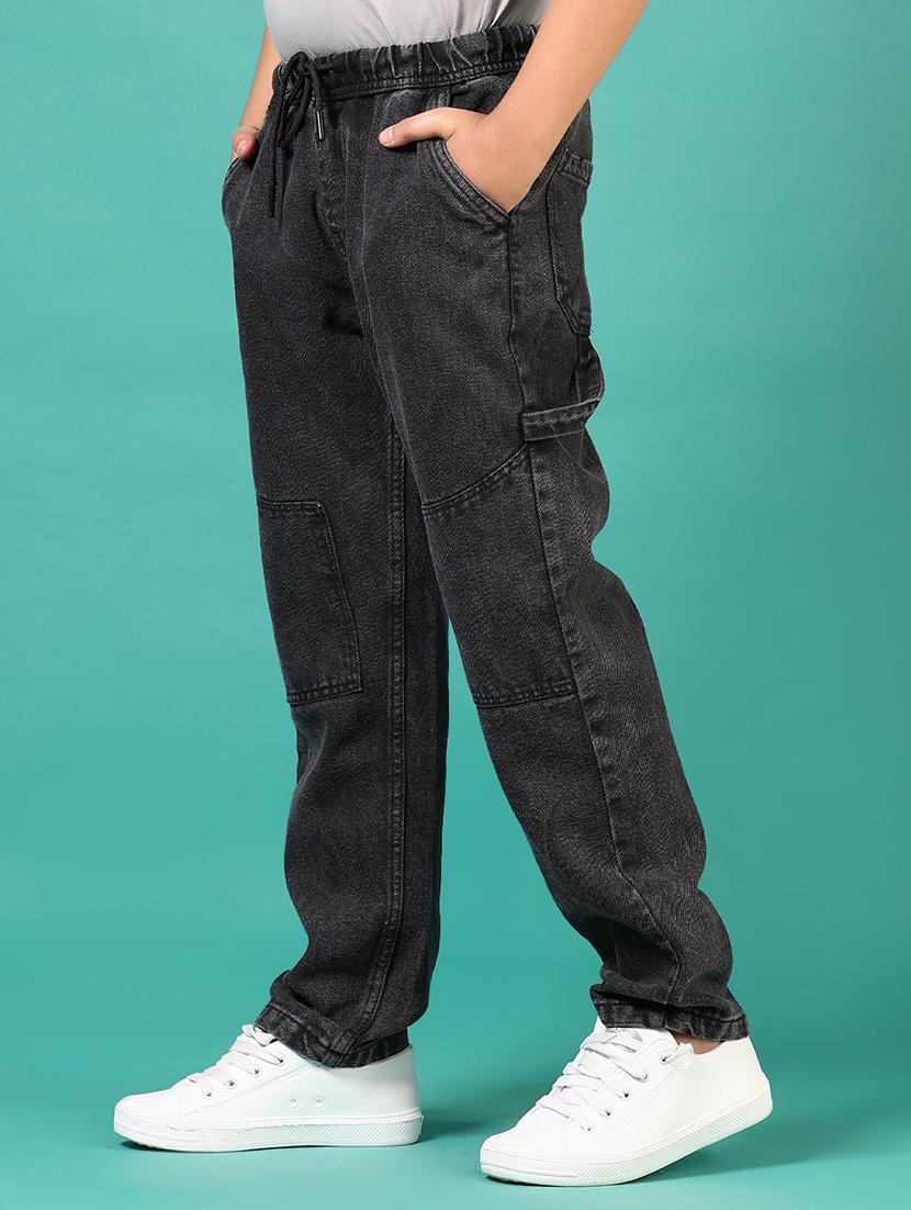 boys solid mid rise relaxed fit jean - 21609212 - Standard Image - 1