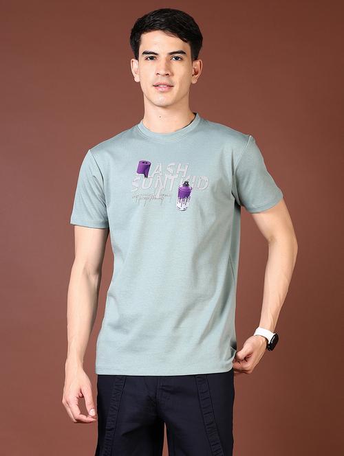 men chest print short sleeve t-shirt - 21609228 - Standard Image - 0