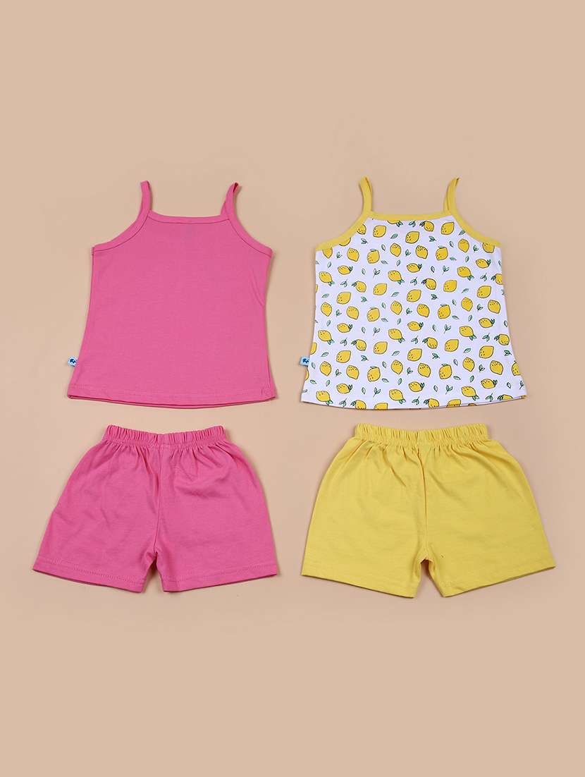 kids pack of 2 printed t-shirt and short set - 21609375 - Standard Image - 1