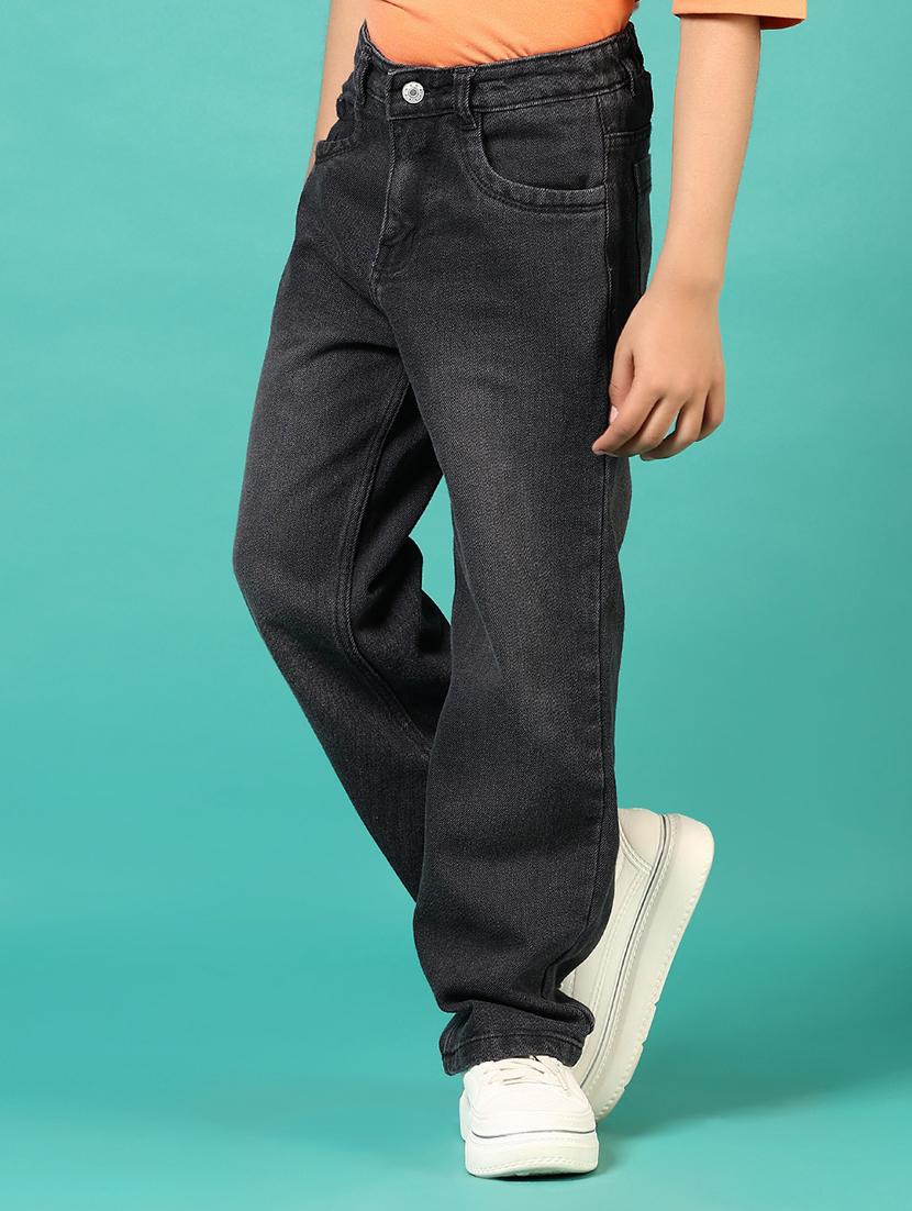 boys solid mid rise relaxed fit jean - 21609384 - Standard Image - 1