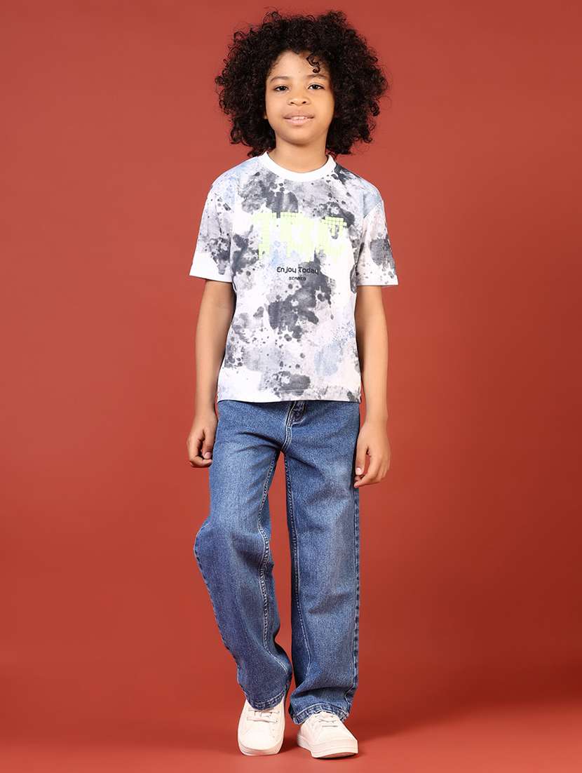 boys solid mid rise baggy jeans - 21609385 -  Standard Image - 4