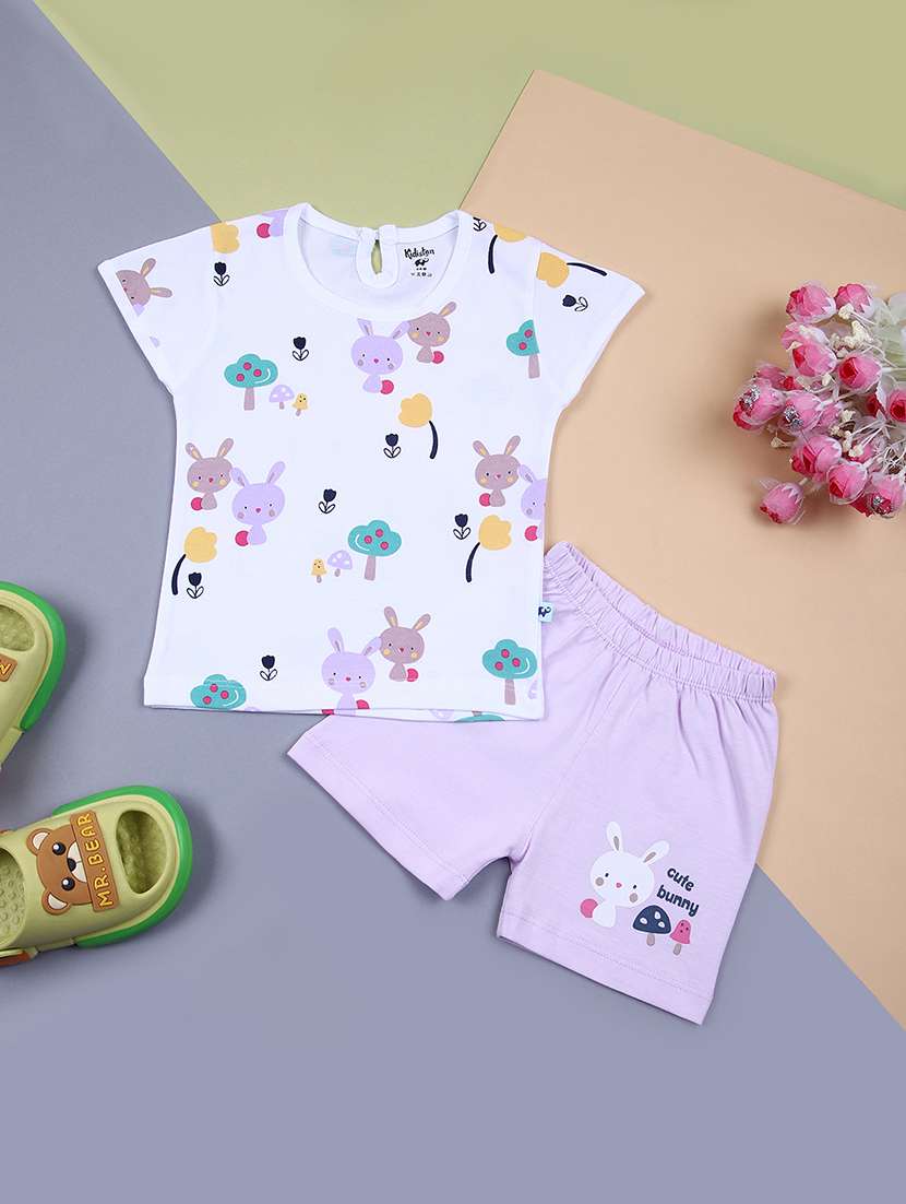 kids printed t-shirt & shorts set 
