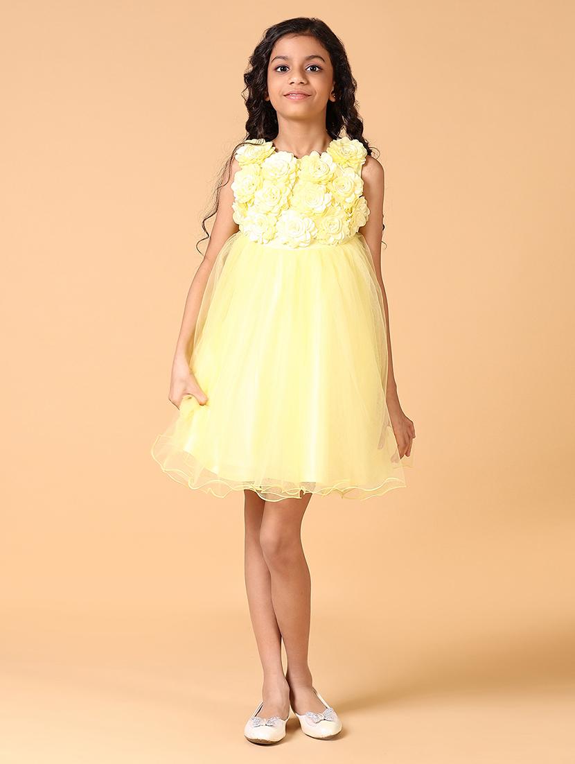 girls floral embellished net frock - 21609477 - Zoom Image - 0