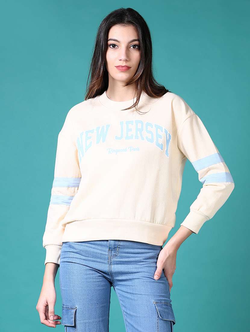 women placement print long sleeve sweatshirt