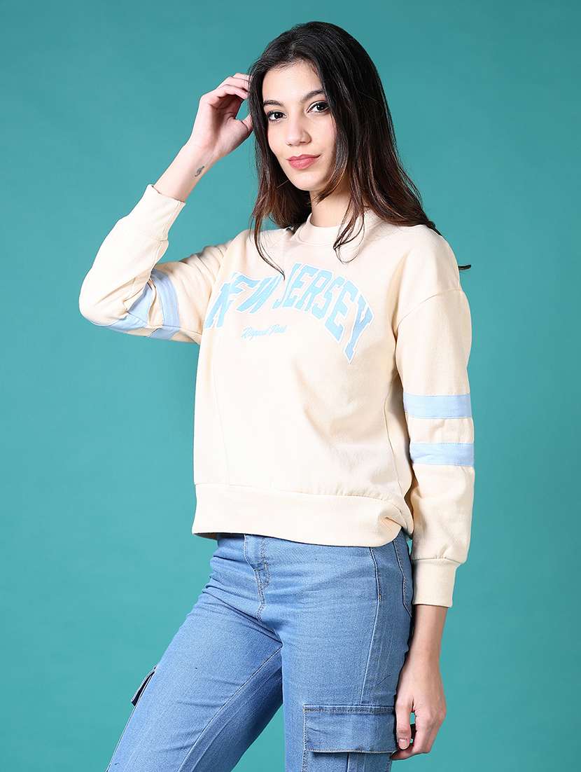 women placement print long sleeve sweatshirt - 21609534 -  Standard Image - 1