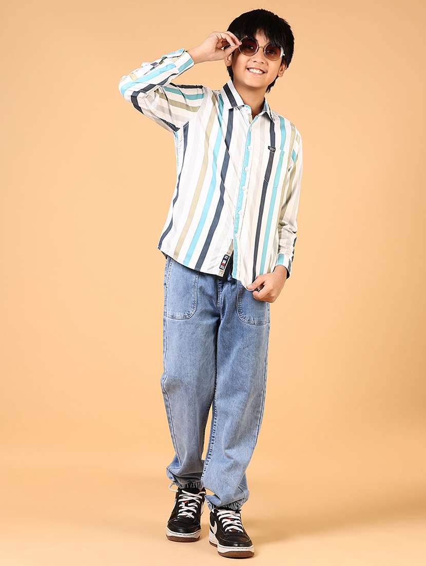 boys striped long sleeves collared shirt - 21609637 - Standard Image - 4