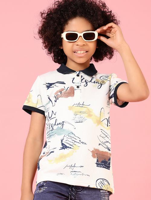 boys printed short sleeves polo t-shirt - 21609705 - Standard Image - 0