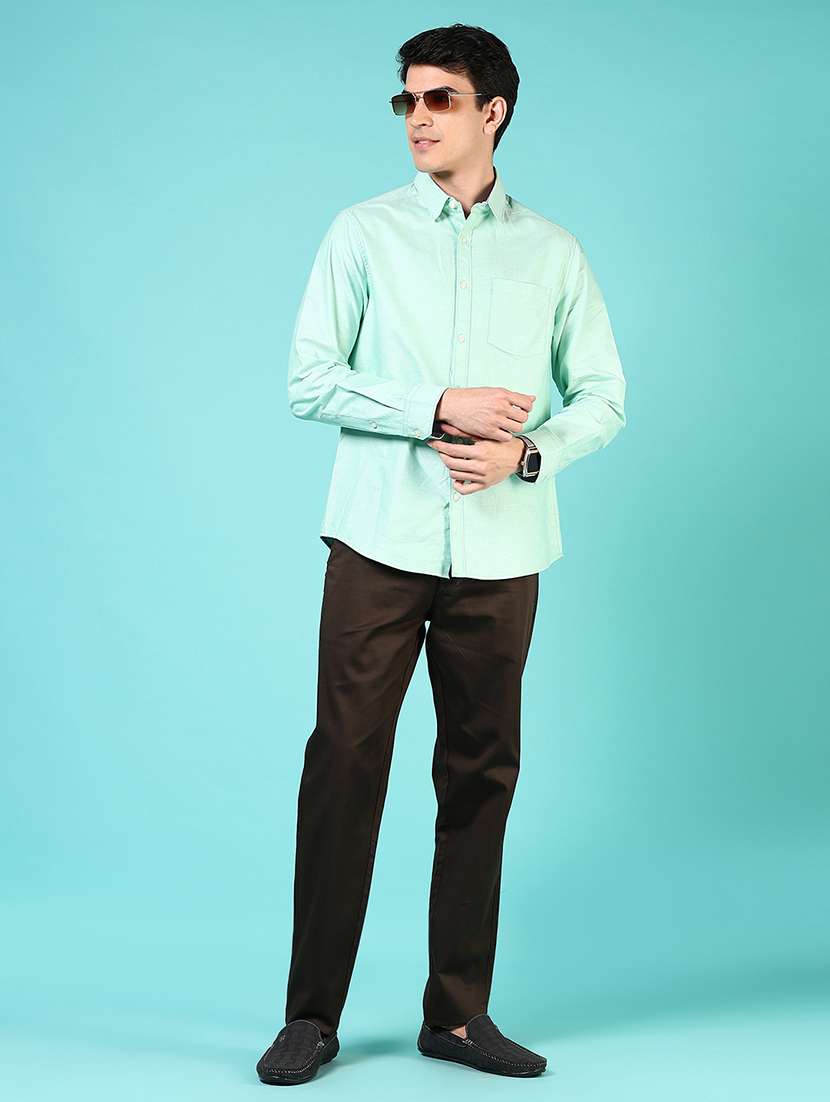 men solid collared long sleeve casual shirt - 21609861 - Standard Image - 4