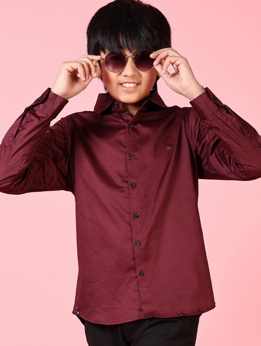 boys long sleeves solid shirt - 21609869 -  Standard Image - 1