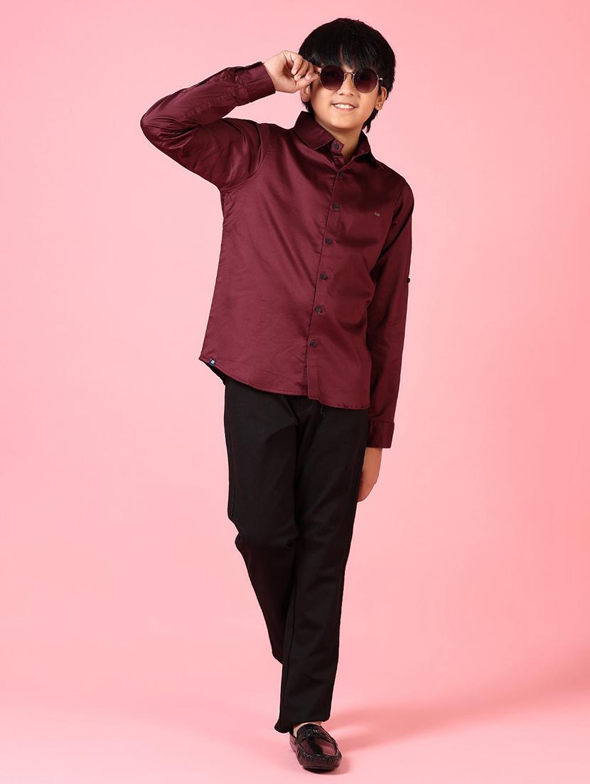 boys long sleeves solid shirt - 21609869 - Standard Image - 4