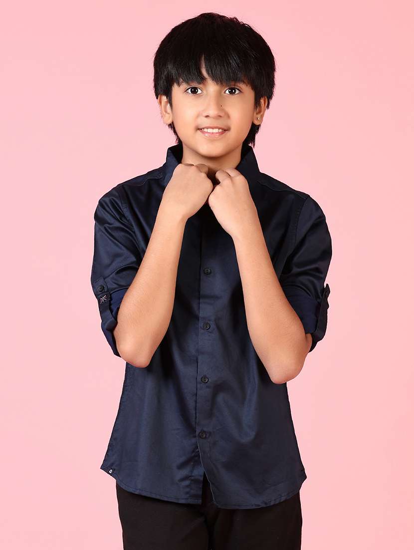 boys long sleeves solid shirt