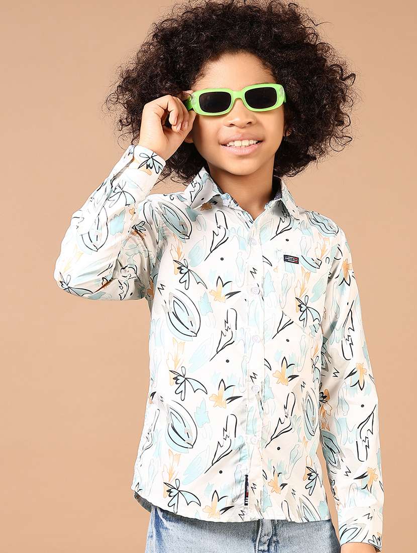 boys printed collared long sleeves shirt - 21609880 -  Standard Image - 1