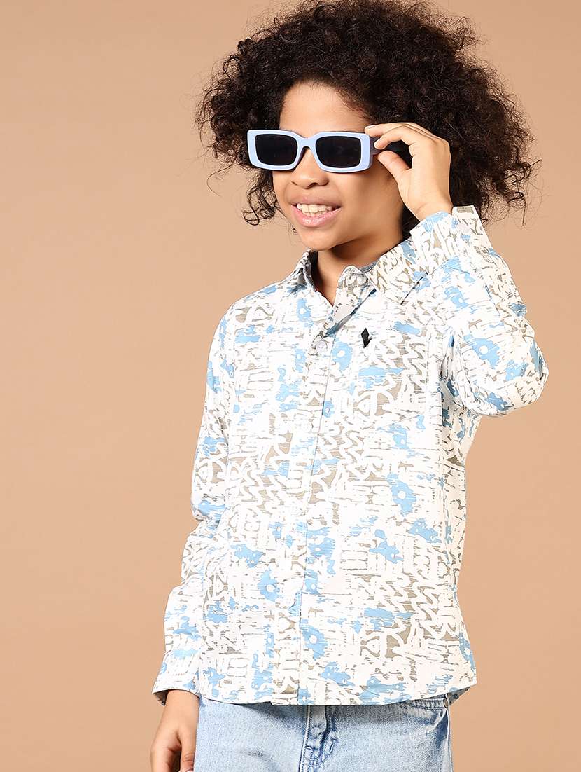 boys printed collared long sleeves shirt - 21609881 -  Standard Image - 1