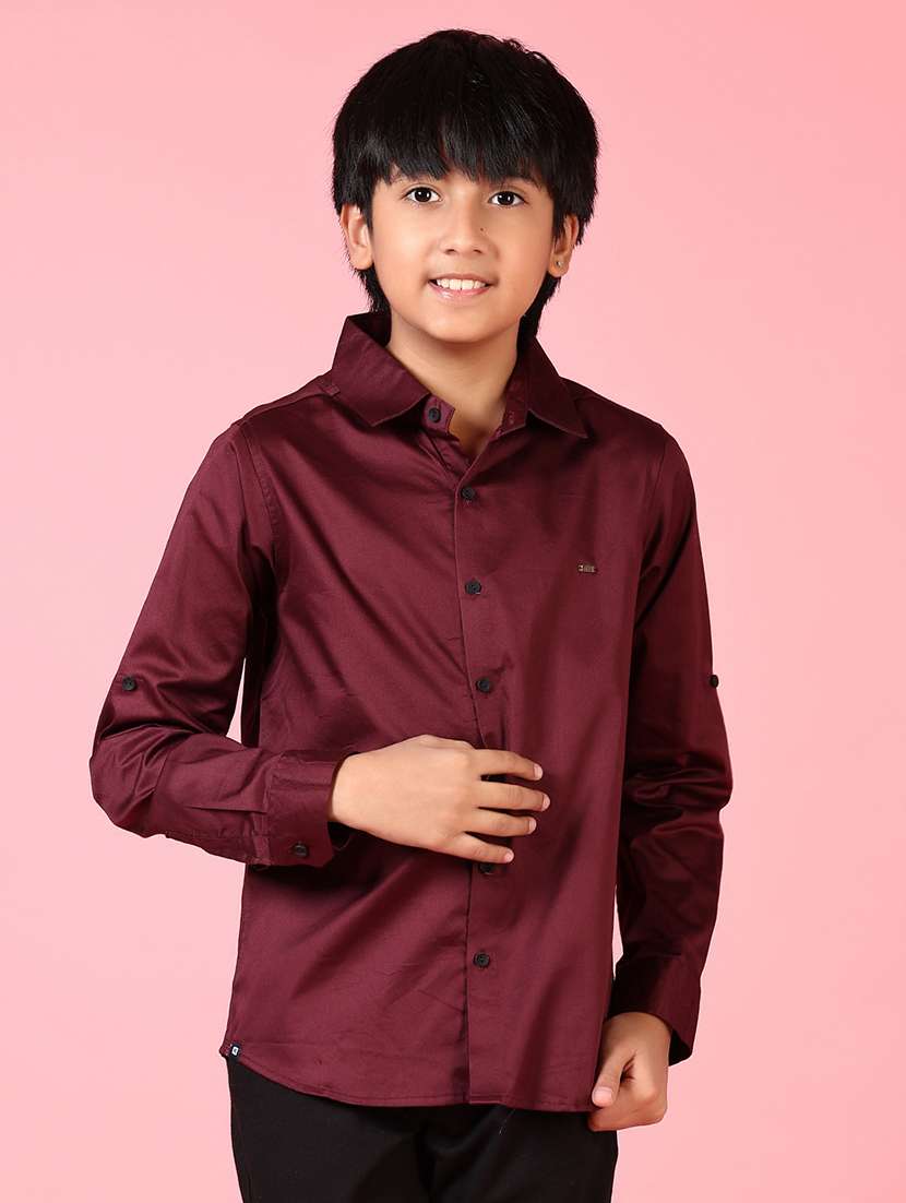 boys long sleeves solid shirt